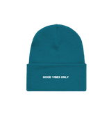 Teal BRAINGAIN GOOD VIBES ONLY BEANIE (2nd)